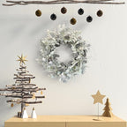 Birch Wreath with White Berries, Iced Pine Cones, Holly Leaf, Branch - 26" Winter Christmas Wreath for Front Door or Indoor Wall Window Thanksgiving Decor