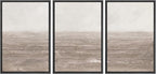 MUDECOR Framed Wall Art Print Set Neutral Textured Seascapes Subtle Tones Illustrations Modern Art Boho Decorative Colorful Chic for Living Room, Bedroom, Office - 24"x36"x3 Black