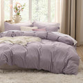 Bedsure Dusty Purple Duvet Cover Twin/Twin XL Size - 2 Pieces Prewashed Cotton-Like Extra Soft Bedding Set, Includes 1 Twin Duvet Cover 68x90 Inches with Zipper Closure & 1 Pillow Sham, No Comforter