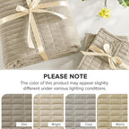 Comfort Spaces King Quilt Set Modern Reversible Plaid Coverlet King Bedding Set Cozy Quilted Winter Layer, All Season Lightweight Soft King Size Quilt, Kienna, Cal King Beige 3 Piece