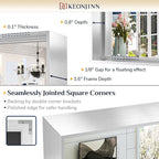 Keonjinn Silver Bathroom Mirror 60” x 40” Large Wall Rectangle Mirror for Bathroom Square Corner Metal Framed Farmhouse Mirror Decorative Rectangular Vanity Mirror for Over Sink(Horizontal/Vertical)