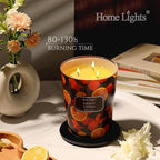 HomeLights Scented Candles | Large Jar 34 Oz Natural Soy Candle | 130 hrs Long-Lasting with 3 Wicks | Eclectic Mixed Styles Home Decor | Gifts for Mom & Women, Amalfi Citrus