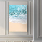 Renditions Gallery Canvas Nature Wall Art Modern Paintings Decorations Blue Sandy Beach Ocean Romantic Wall Hanging Artwork Prints for Bedroom Living Room Office Kitchen - 12"x18" LT06