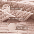 Comfort Spaces Kienna Quilt Set- Double Sided Stitching Design Summer Blanket, Lightweight, Soft, All Season Bedding Layer, Matching Sham, Blush, Coverlet Twin/Twin XL(66"x90") 2 Piece