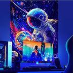 NYZE Astronaut Space Tapestry for Bedroom, Glow in the Dark Room Decor Wall Tapestries, Cool Galaxy Planet Wall Hanging, Wall Hanging for Men Guys Gamer Room Dorm Living Room 44x60 in