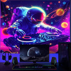NYZE Astronaut Space Tapestry for Bedroom, Music Wall Tapestry, Party Decor Glow in the Dark Room Decor Tapestries, Cool Galaxy Planet Wall Hanging, Wall Hanging for Room Dorm 90in×70in