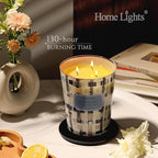 HomeLights Scented Candles | Large Jar 34 Oz Natural Soy Candle | 130 hrs Long-Lasting with 3 Wicks | Rustic Modern Home Decor | Gifts for Mom & Women, Blueberry Cheesecake