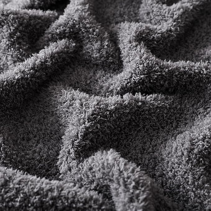 Panku Ultra Soft Cozy Knit Throw Blanket for Couch and Bed, Knitted Luxury Cozy Warm Fleece Blanket Throw, Plush Fluffy and Fuzzy Blankets for Gift (50x60 Inches, Dove Grey)