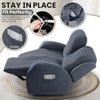 VANSOFY Recliner Loveseat Cover, 6-Pieces Stretch Dual Recliner Sofa Cover Soft Jacquard Reclining Couch Slipcover Furniture Protector with Elastic Bottom for Kid, Pets(2 Seat,Gray)