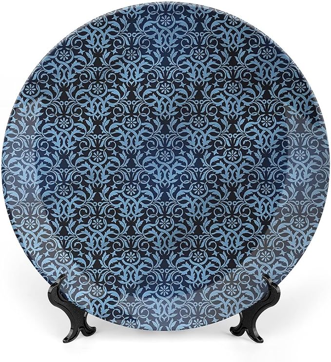 XISUNYA 8 Inch Decorative Plate, Victorian Round Porcelain, Interlacing Curvy Branch Print Ceramic Wall Hanging for Fine Dining, Upscale Events, Dinner Parties, Weddings, Catering Christmas
