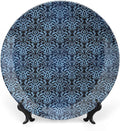 XISUNYA 7 Inch Decorative Plate, Victorian Ceramic Stoneware, Interlacing Curvy Branch Print Ceramic Display Plate for Decorative Ornaments Giving Plates, 1 Plate with 1 Display Stand, Muticolor