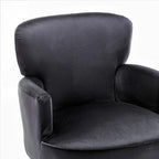 Trendy Velvet Accent Chair with Gold Metal Legs, Upholstered Armchair for Small to Mid-Size Spaces, Modern Living Room, Bedroom, Vanity Desk and Entryway, Black