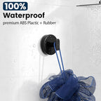 pickpiff Suction Cup Hooks for Shower: 15 LB Strong Wall Hanger for Bathroom, Front Door, Glass, Window, RV, Holder for Towel, Christmas Wreath, Coat, Loofah, Waterproof & Reusable, Matt Black 4 Pack