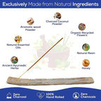Satya Nagchampa Incense Sticks, Satya Bng (Bangalore) Insenses 15gmx12 Pack with Raajsee Incense Holder Bundle, Satya Nagchampa Natural Incense