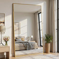 Full Length Mirror, 82"x44" Full Body Mirror, Oversized Floor Mirrors, Leaning Free Standing Mirrors, Hanging Mounted Large Mirrors for Bedroom Dressing Room, Cloakroom, Gold