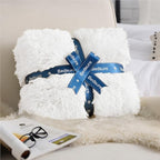 Bedsure GentleSoft Fuzzy Sherpa Faux Fur Twin Blanket White Cozy Gifts for Women Men, Soft Fleece Plush Warm Minky Thick Blanket Twin Size for Bed, Couch, White Room Decor Dorm Essentials, 60x80