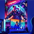 NYZE Astronaut Space Tapestry for Bedroom, Glow in the Dark Room Decor Wall Tapestries, Cool Galaxy Planet Wall Hanging, Wall Hanging for Men Guys Gamer Room Dorm Living Room 44in×60in