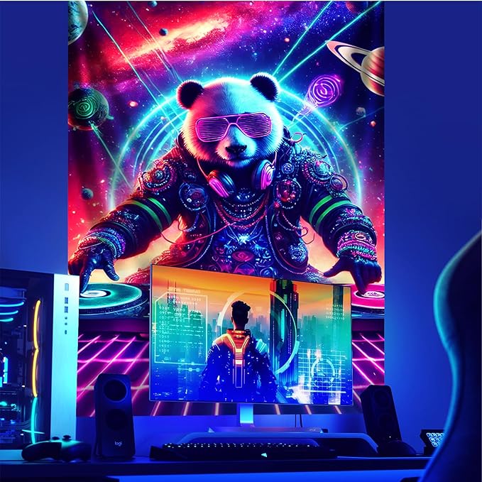 NYZE Astronaut Space Tapestry for Bedroom, Glow in the Dark Room Decor Wall Tapestries, Cool Galaxy Planet Wall Hanging, Wall Hanging for Men Guys Gamer Room Dorm Living Room 44in×60in
