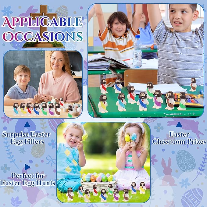 200 Pcs Baby Jesus Figures Mini Jesus Figurines in Bulk Original Design Tiny Miniature Jesus Figures for Hide and Seek, Religious Party Favors, Sunday School, Baptism Gift, Easter Egg Stuffers