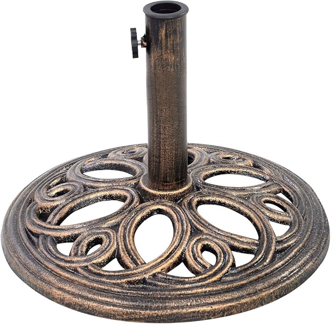 Giantex 18" Round Umbrella Base Stand 23Lbs Cast Iron Market Patio Outdoor Deck Porch Lawn Garden Heavy Duty Patio Umbrella Base Stand