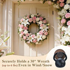 Wreath Hanger for Front Door,Suction Cup Hooks for Shower, Heavy Duty Suction Cup Reef Hook for Glass Window, Shower, Bathroom, Kitchen, Outdoor Wreath Holder for Christmas/Thanksgiving/Halloween