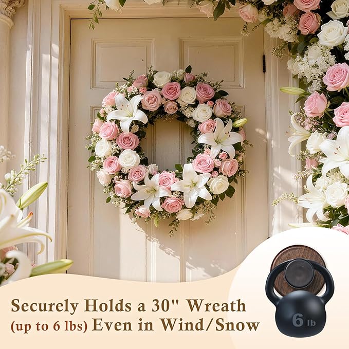 Wreath Hanger for Front Door,Suction Cup Hooks for Shower, Heavy Duty Suction Cup Reef Hook for Glass Window, Shower, Bathroom, Kitchen, Outdoor Wreath Holder for Christmas/Thanksgiving/Halloween