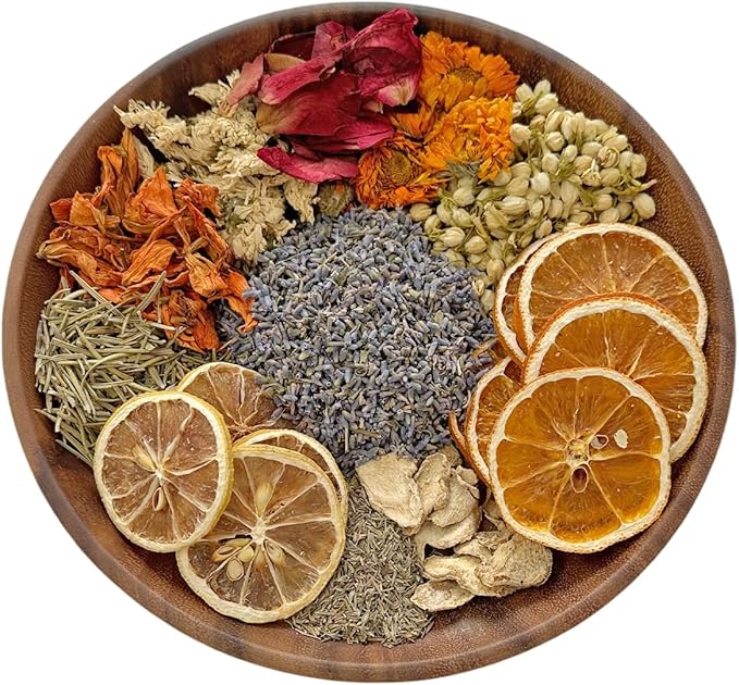 Simmering Potpourri, Simmer Pot Potpourri, All-Natural Handmade Stove Top Rose Lavender Dried Orange Slices Perfect for House Warming Hostess Gift