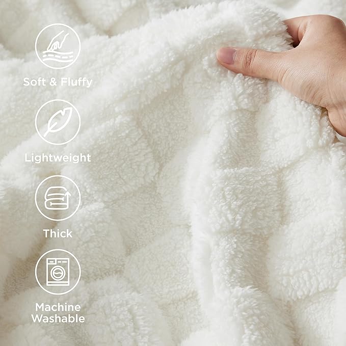 Bedsure GentleSoft White Twin XL Blanket for Bed - Super Soft Cozy Fleece Blankets for Women, Cute Throws for Girls, Dorm Room Essentials for Girls Teens Back to School, 66x90 Inches