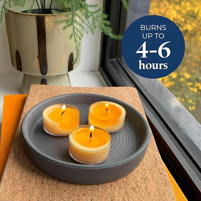 PartyLite Gift Set of 12 Universal Tea Lights, Salted Honey Bourbon Scented, Notes of Raw Honey and Bourbon with Vanilla Bean and Sea Salt, 4-6 Hour Burn Time, Luxurious & Rich, Perfect for Gifting