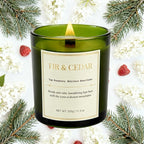 2 Pack Wood Wick Scented Candle Gift Set –Balsam Fir & Cedarwood Natural Soy Wax Candles with Individual Gift Boxes,Long Lasting 22.6 oz Aromatherapy Candles for Home Decor,Holiday Gifts