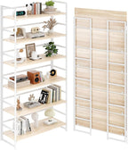 BHG Vintage Multifunctional Folding Bookshelf, No-Assembly Plant Stand Storage Rack Shelves for Home Office