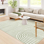 Lahome Abstract 10x14 Area Rugs for Living Room Bedroom, Soft Large Washable Rugs, Ultra-Thin Non-Slip Modern Dining Room Rug Non-Shedding Accent Carpet for Office, Green