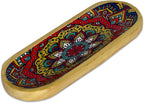 Bless-International Traditional-Handmade-Tray-Burner Wooden-Trat-Incense-Stick-Holder Ash-Catcher-Stand for-Aromatherapy-Meditation-Yoga (Mandala, 11x4x1.22 Inches)
