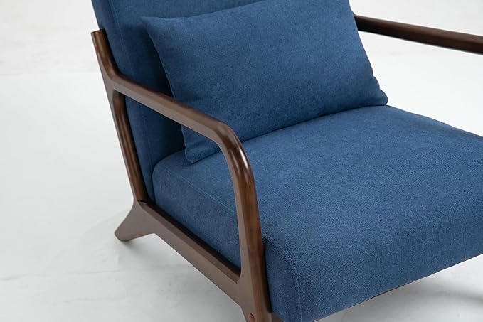 KEIKI Mid Century Modern Accent Chair, Cozy Reading Chair with High-Density Foam and Included Lumbar Cushion, 250 lbs Capacity