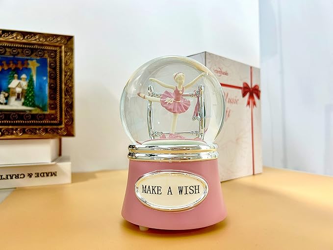 Ballerina Snow Globe, Christmas Music Box Snowglobes, Rotating Ballet Dance Gifts for Girls, 100MM Water Globe Musical Boxes, Plays Melody Fur Elise