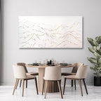 Belmrxne Large Abstract Mountain Wall Art White and Gold Wall Decor Aesthetic Canvas Painting Hanging Artwork for Living Room Bedroom Dining Room Office Home Decor 30x60 Inch