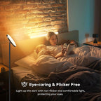 Bright Floor Lamp, 36W 3500LM Standing LED Lamp with Remote, Dimmable Torchiere Tall Lights 2700K Warm White to 6500K Cool White, Night Mode/Memory Function, for Living Room, Bedroom, Office (Black)