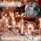 36 Pcs Ivory Pillar Candles Bulk Set，2x3 2x6 2x8 Inch - 12 Each Size，Hurricane Candles，Dripless Unscented Smokeless，Gives You a Better Atmosphere When Organizing Wedding or Event Party.