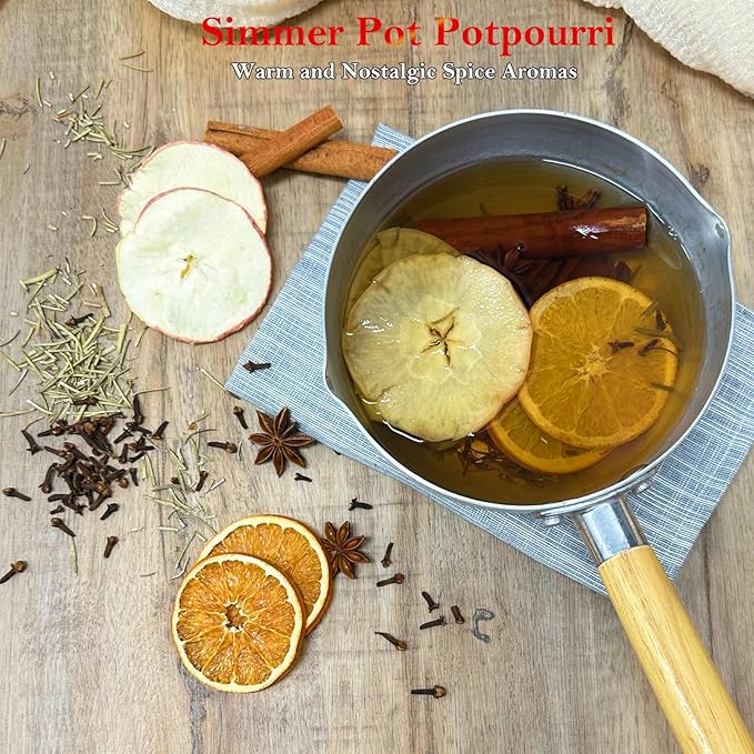 Simmer Pot Potpourri, Warm House Stovetop Potpourri with Cinnamon, Cloves, Apple, Orange and Star Anise, Simmering Potpourris for Home Fragrance, Odor Removal, Holiday, Relaxing, Housewarming Gift