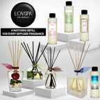 LOVSPA Reed Diffuser Set, Spiced Caramel Vanilla Scented Oil Diffuser with Sticks, Home Fragrance Accessories for Bathroom Shelf Decor, Aroma Diffusers for Home or Office Fall Decor, USA Made