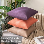 MIULEE Pack of 2 Decorative Outdoor Solid Waterproof Throw Pillow Covers Spring Faux Linen Garden Farmhouse Cushion Cases for Summer Patio Tent Balcony Couch Sofa 16x16 Inch Coral Red