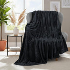 Utopia Bedding Fleece Blanket Throw Size Black 300 GSM Luxury Anti-Static Fuzzy Soft Microfiber Blanket for Couch, Sofa and Bed (50x60 Inch)