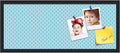 PinPix 30x12 inch Cork Bulletin Board. This Decorative Framed Pin Board Comes with Sky Blue Waves Design and a Satin Black Frame. Ideal for Home Office Decor (PinPix-245)