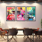 Novatique Banksy Canvas Wall Art Graffiti Pictures Wall Decor Hand Of God Pop Art Abstract Painting Street Art Pictures for Bedroom Living Room,24" x 36" x 3pcs