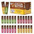 Nature's Bees Cocoa Butter Lip Balm Moisturizer, 24 Pack - 4 Flavors, Original, Shea Butter, Mango Butter, & Olive Oil, Made with Coconut Oil, Beeswax, Vitamin E and Aloe, 0.15 oz - Packaging May Vary