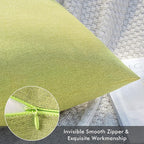 MIULEE Pack of 2 Decorative Outdoor Solid Waterproof Throw Pillow Covers Spring Faux Linen Garden Farmhouse Cushion Cases for Patio Tent Balcony Couch Sofa 18x18 Inch Moss Green