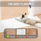 Uross Carpet Protector for Pets -3.6FT 2PCS White Round Corner Plastic Carpet Protector, Under Door Cat Carpet Protector for Doorway, Anti Cat Scratch Carpet Mat, Stop Cats from Scratching Carpet