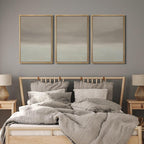 MUDECOR Framed Wall Art Print Set Misty Horizon Minimalist Foggy Mountain Landscape in Soft Neutral Tones Illustrations Realism Decorative for Living Room, Bedroom, Office - 16"x24"x3 Natural