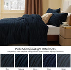BEDELITE Fleece Twin Comforter Set -Super Soft & Warm Fluffy Navy Faux Fur Bedding, Luxury Fuzzy Heavy Bed Set for Winter with 1 Pillow case