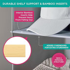 HOLDN’ STORAGE - 4 Shelf Hanging Closet Organizer with Metal Rod - Bamboo Inserted, Holds up to 24 pounds - 24” W x 12” D x 29.5”H - Perfect for College Dorms & RV Hanging Organizer